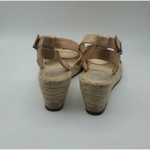 Vince Camuto Women Heel Wedge Shoes Open Toe Rose Gold Espadrille Sandal 9.5M - Picture 5 of 12